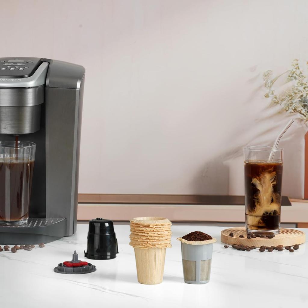 Jednorázové kávové filtry pro můj K-Cup, K-Carafe, Cuisinart SS-RFC a další velké opakovaně použitelné filtrační kalíšky (Nebělený 100 kusů)