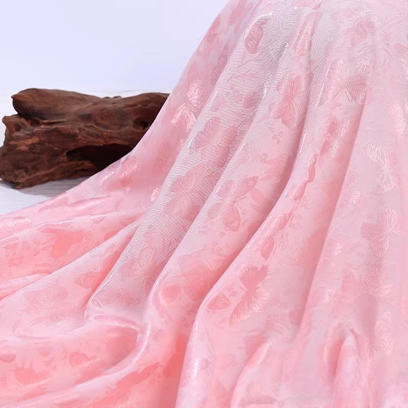 100x150cm Colorful Butterfly Jacquard Silk Satin Fabric for Sewing Ancient Costume Hanfu Tang Suit Horse Face Skirt Clothing