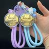 Gold Coin Princess Pendant: Cute 3D Cartoon Lanyard & Keychain Decoration