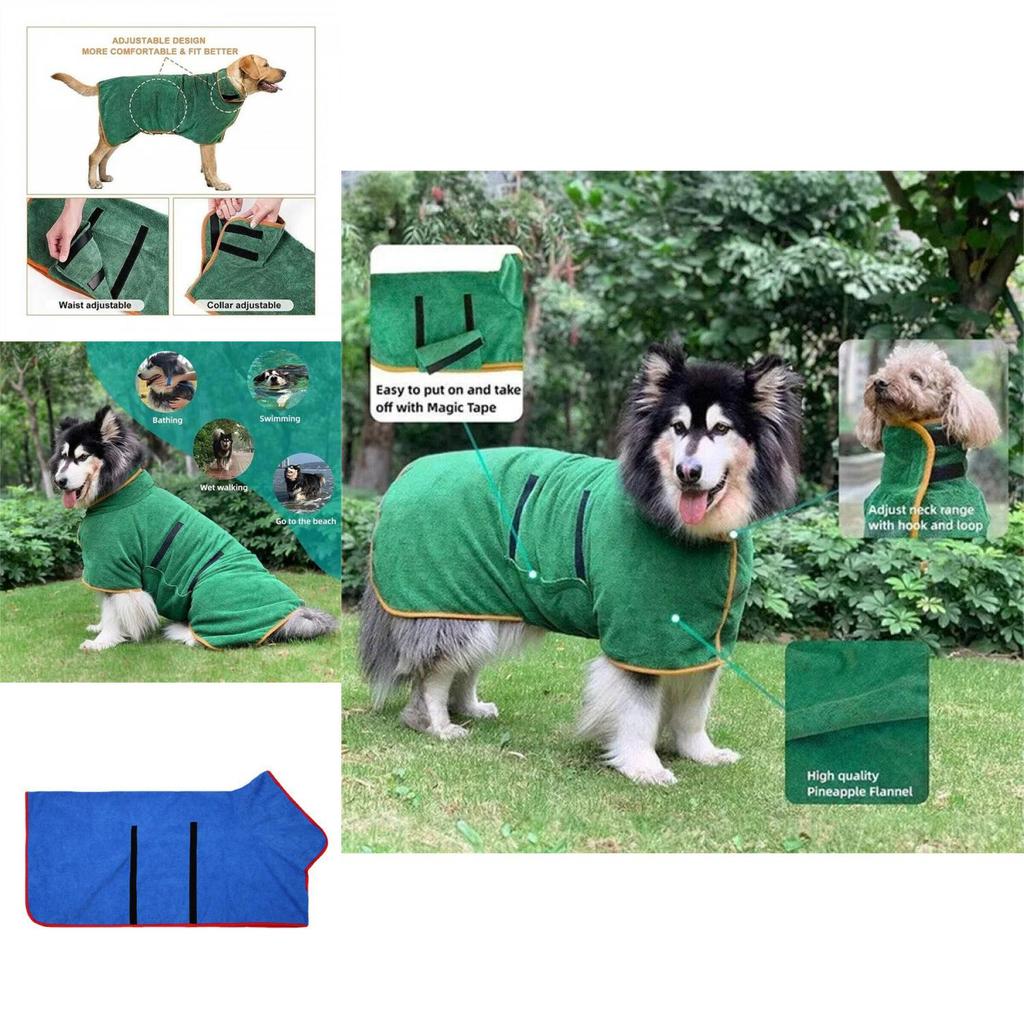 New Dog Bath Towel Absorbent And Wraps Around Your Pet Wholesale Pet Bathrobe