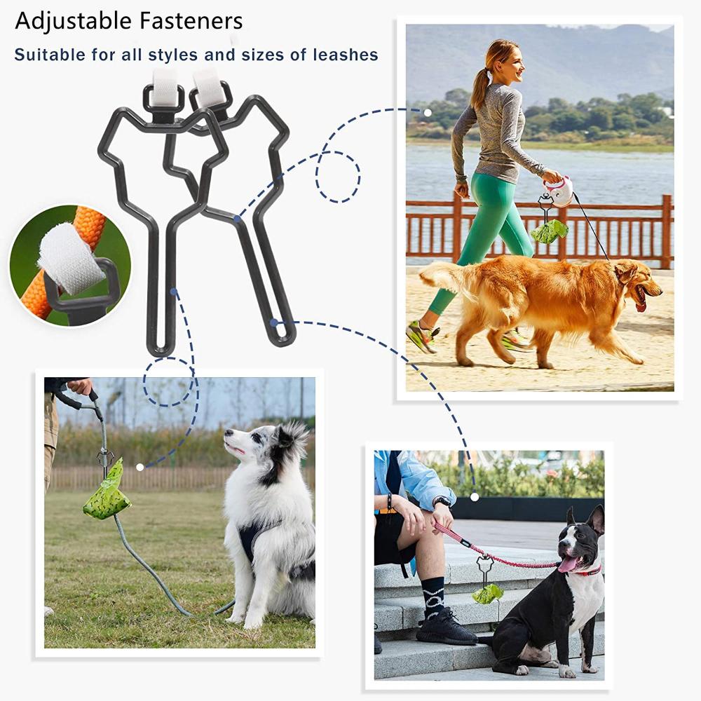 Lightweight Hands Free Waste Bag Carrier Large Bearing Capacity Dog Poo Bag Holder Leash Attachment