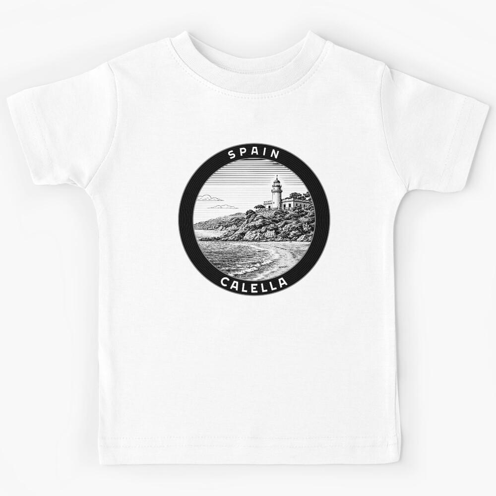 Calella Spain Linocut Style  Kids T-Shirt 160