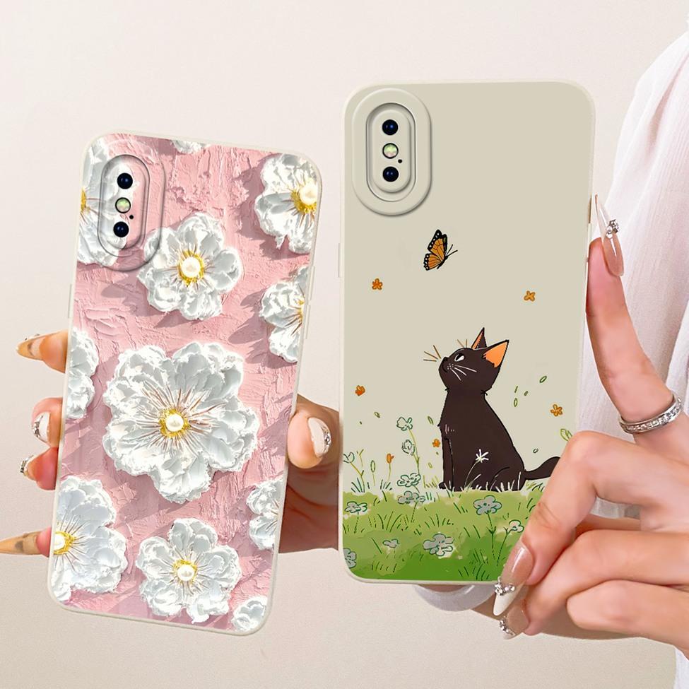 Casing For iPhone XS Max Cover Fashion Cartoon Cute Funny Painted Silicone Phone Case A1921 A2101 A2102 A2104