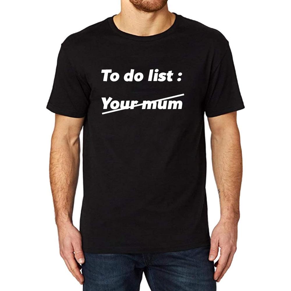 Men's to DO List Funny Printed T-Shirt (Black,M)