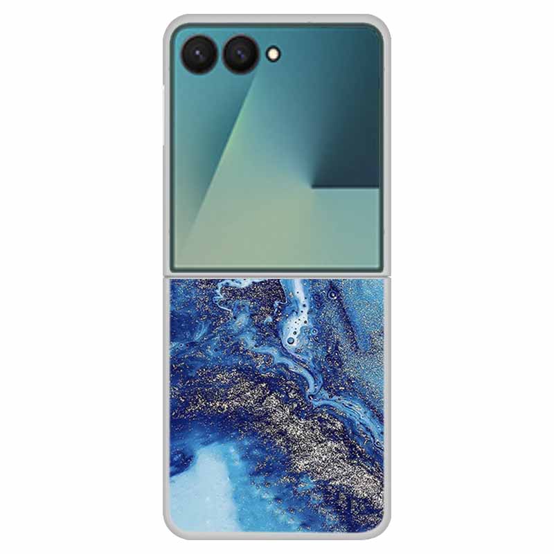 Funda For SAMSUNG Z Flip 7 Cases Marble Clear Hard PC Phone Back Cover for Galaxy Z Flip7 5G Back Cover ZFlip7 Transparent Shell