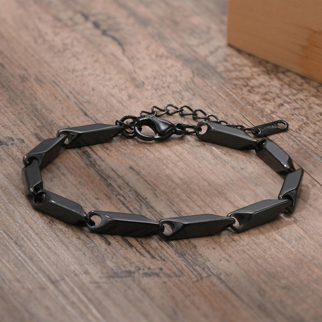Bamboo Link Chain Bracelet Stainless Steel Bracelets for Men