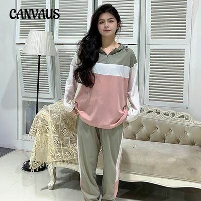 Primavera e Outono Plus Size Moda Feminina Casual Solto Calças de Moletom Terno