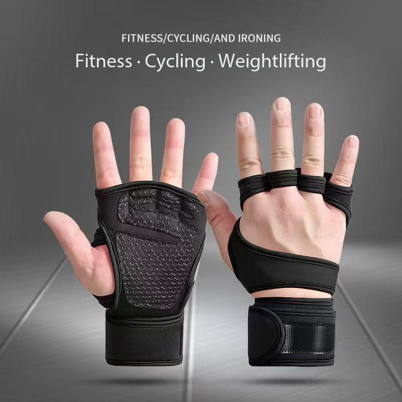 Gripper Weight Lifting Gloves with Wrist Wraps Extra Grip Padding Anti-slip Protective Palm for Gym Fitness Cross Training