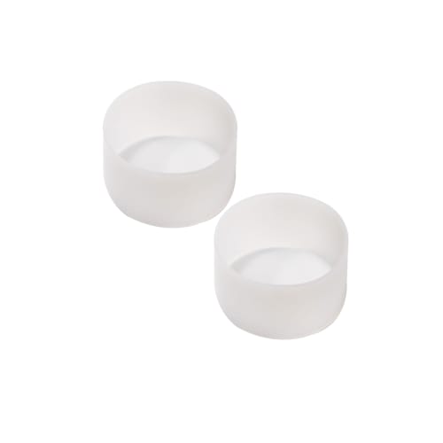 Audiophile Water Bottle Bottom Cover, Silicone Rubber, Non-Slip, Shockproof, Protective, Scratch-Resistant, 7.5cm Diameter, Clear, Set of 2