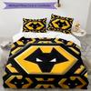 Set Copripiumino con Stampa dello Stemma del Wolverhampton Wanderers Football Club – include 1 copripiumino e 2 federe coordinate Arredamento camera da letto Regali di Natale