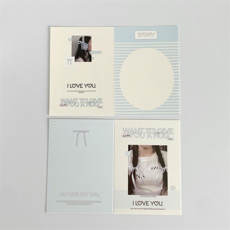 10Pcs Cute Korean Kpop Photocard Holder 3-inch Photocard Back Card Foldable Card Holder Decor Paper Board DIY Packing Material
