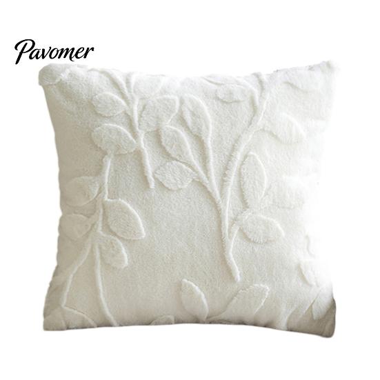 Anti-static Pillowcase Plush Jacquard Pillow Cover, 3D Embossed Solid Color Cushion Case, 17.7 x17.7 Inch Anti-Static Soft Throw Modern Cozy