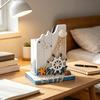 Maritimer Holz-Stifthalter Handgefertigt Mediterranes Thema Make-up-Pinsel-Organizer Ozeanstrand Stiftebehälter für Zuhause Büro
