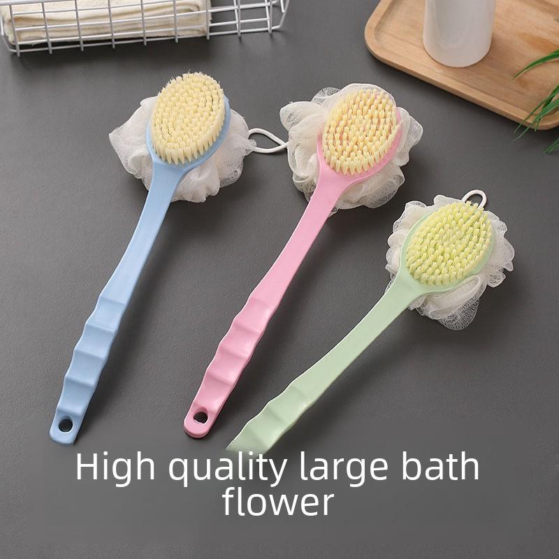 

Long Handle Soft Bristle Bath Brush Set - Hangable Back Scrubber