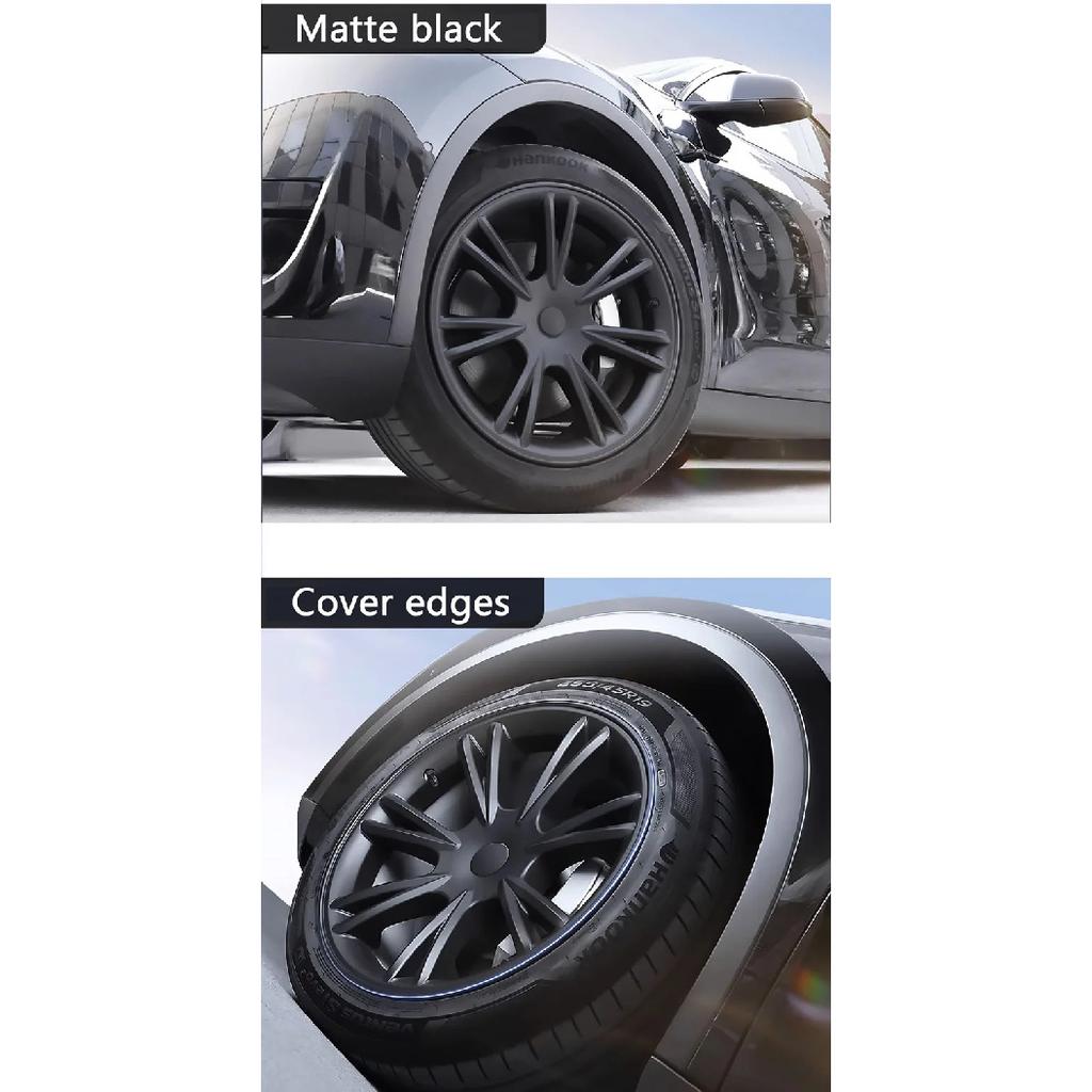 4PCS Hub cap Performance Replacement Wheel Cap 19-Inch Automobile Hubcap Full Rim Cover Accessories for Tesla Model Y 2018-2023