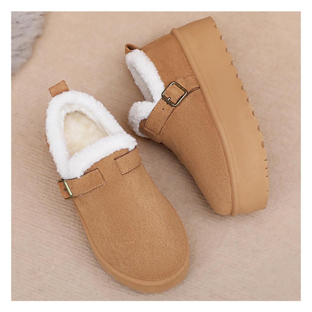 Damen Neue Winter Baumwollschuhe mit Plüsch und dicken Baumwollstiefeln, Damen Dicksohlige Vielseitige Schneestiefel