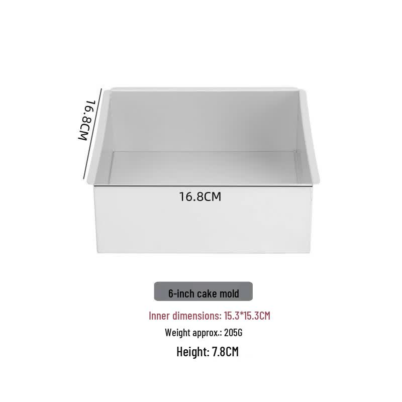 MDNG 6-Inch Square Removable Bottom Cake Mold