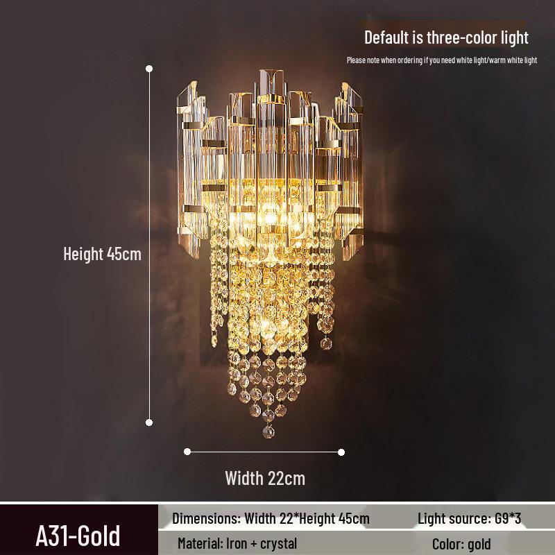 Elegant Crystal Wall Lamp: Minimalist Design for Bedrooms, Living Rooms, Stairs, and Hallways