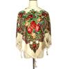 90*90Cm Womenrussian Floral Square Scarf Traditional Ukrainian Fringed Bandana Shawls Babushka Handkerchief Lady Head Scarves