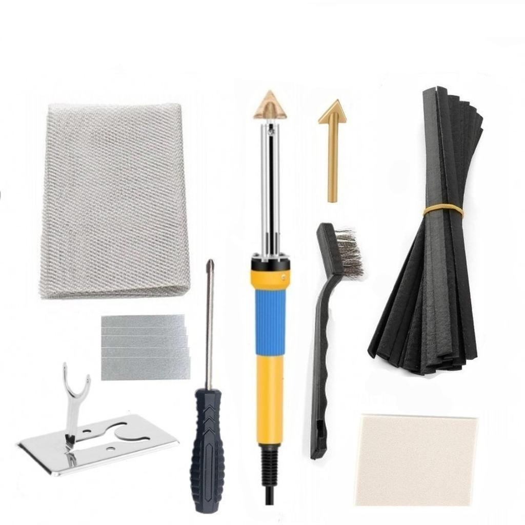 80W Plastic Crack Cracking Damage Smoothing Tool Set, Bumper Instrument Painting Tool Sets Blue Handle