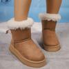 Fashion Women Mid-calf Boots Solid Color Comfortable Shoes Women Thick Plush Thick Sole Boots 2025 New Winter Classic Retro Long Boots