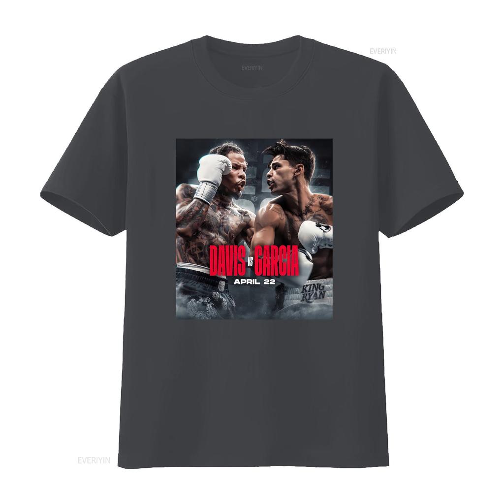 Ryan Garcia Vs Gervonta Davis T Shirt Vintage Washed Streetwear Stylish Versatile Designer Clothes Graphic Breathable