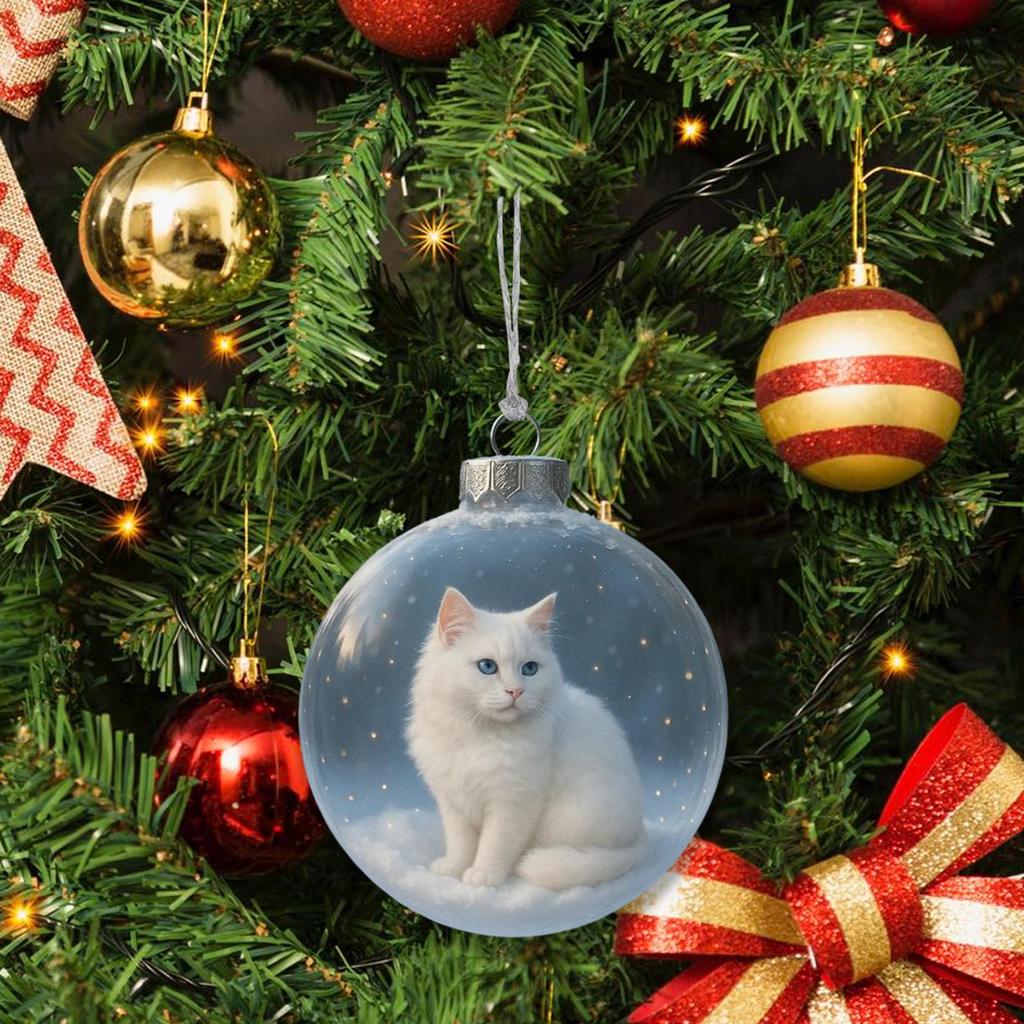 Christmas Balls Ornaments 3D Cat Ball Holiday Decoration Christmas Tree Decorations for Home Decorators Festival Planners Front