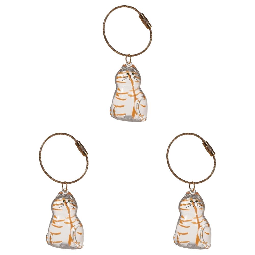 1-10Pcs Cat Keychain Pendant Cat Hair Storage Box Backpack Ginger Cat Siamese Hanging Pet Hair Grooming Souvenirs Birthday Gifts