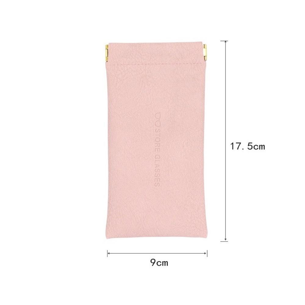 Genuine Leather Eyeglass Case, PU Soft Leather Sunglasses Bag, Squeezable Top Portable Eyeglass Case, Can Be Used As a Storage B