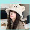 Cute Fisherman Plush Hat With Big Eyed Embroidery And Ear Design For Daily