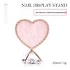 Heart-Shaped Diamond Base Manicure Display Stand with Gold Rim