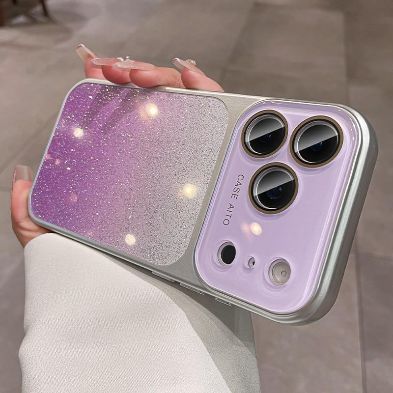 Gradient Glitter Crystal Lens iPhone 17 Pro Max Case with Apple 15 Shell iPhone 16 Pro