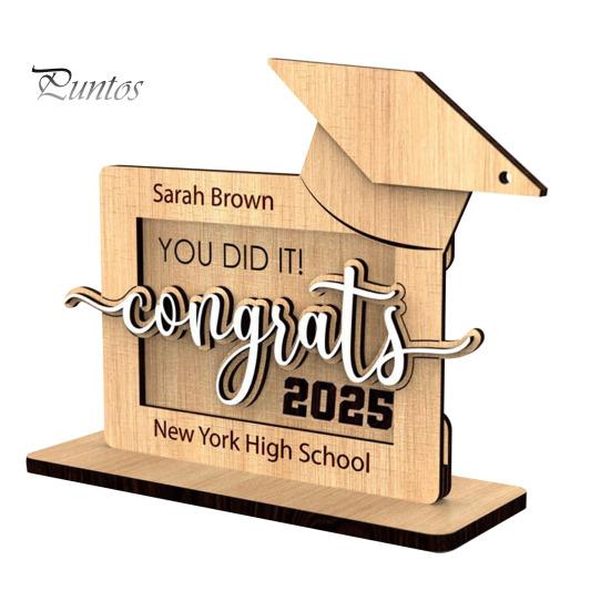 

Рамка для фотографий с выпускным 2025 года с кисточкой, деревянная рамка для фотографий с выпускным классом 2025 года, держатель подарочной карты «Поздравляем выпускников»