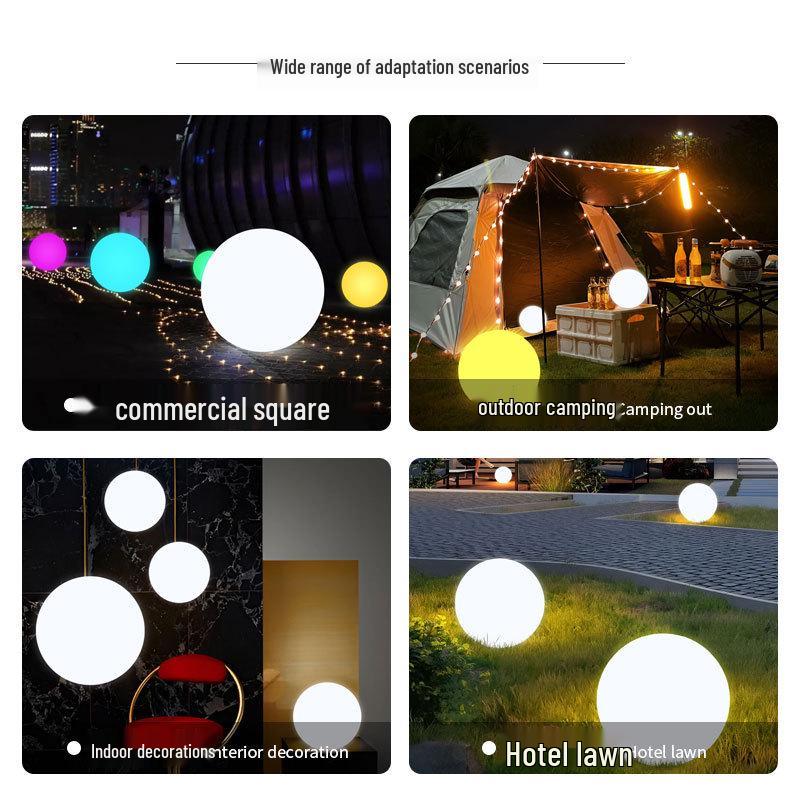 LED Luminous Round Ball Lights: Waterproof, Wireless Remote, Seven-Color Lawn Decorations