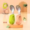 Anti-slip Baby Silicone Spoon Set Anti-Choke Design Toddler Cutlery Kit  Baby Feeding