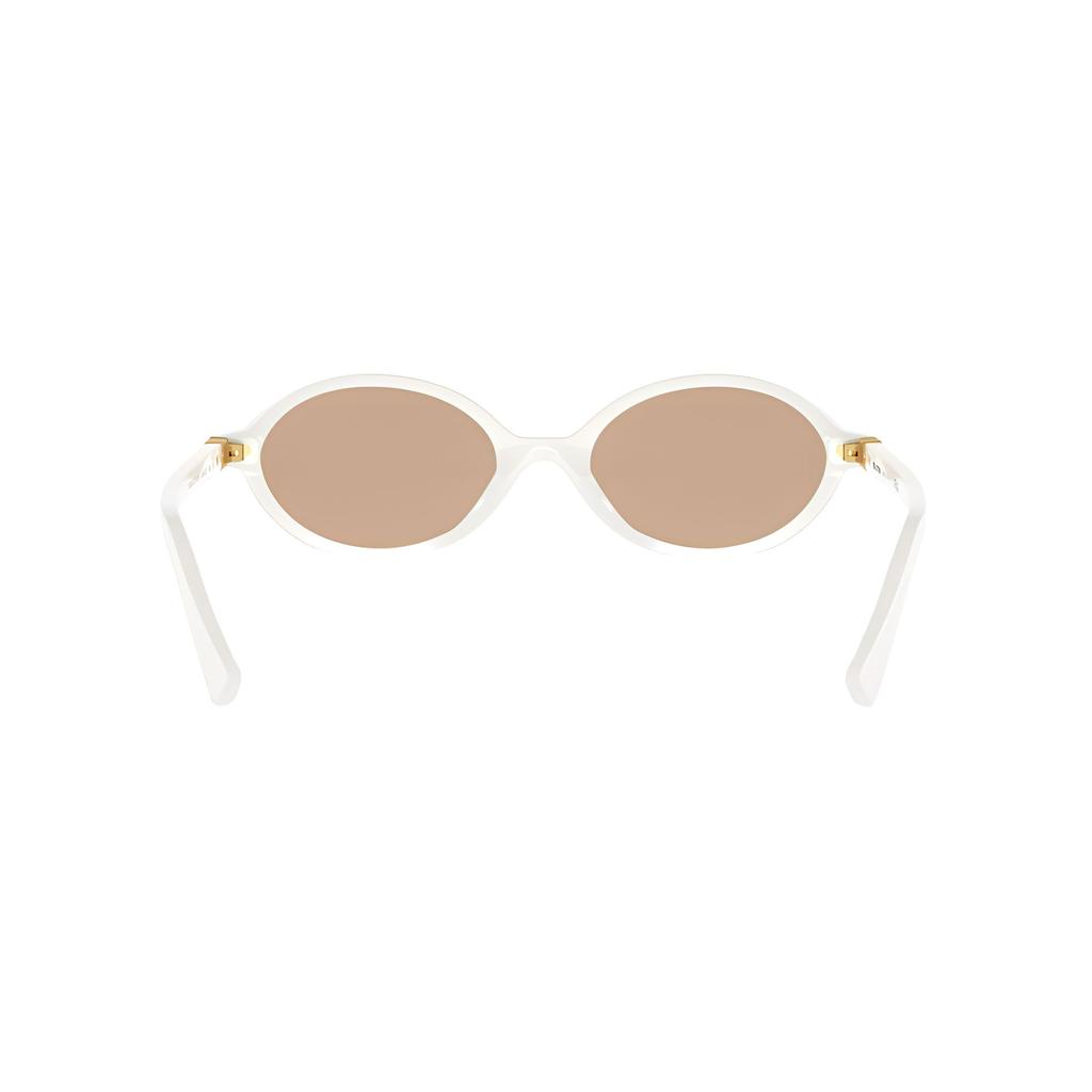 MIU MIU Oval Frame Sunglasses With Patterned Temples Women Sunglasses White SMU04Z1420D
