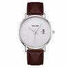 YOLAKO Brand Stylish Minimalist Mens Watch Leather Strap Watch British Style Calendar Simple Erkek Kol Saati Quartz Watch