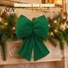 Decorative Velvet Bows for Wreaths Christmas Flocked Fabric Bow, Large Red Bow with Hanging Strap, Mall Window Displays Festive Pendant Tree, Holiday