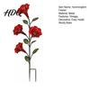 Decorative Garden Accent Red Flower Metal Bird Feeder Backyard Ground Stake Hummingbird Feeder Wildlife Watering Station
