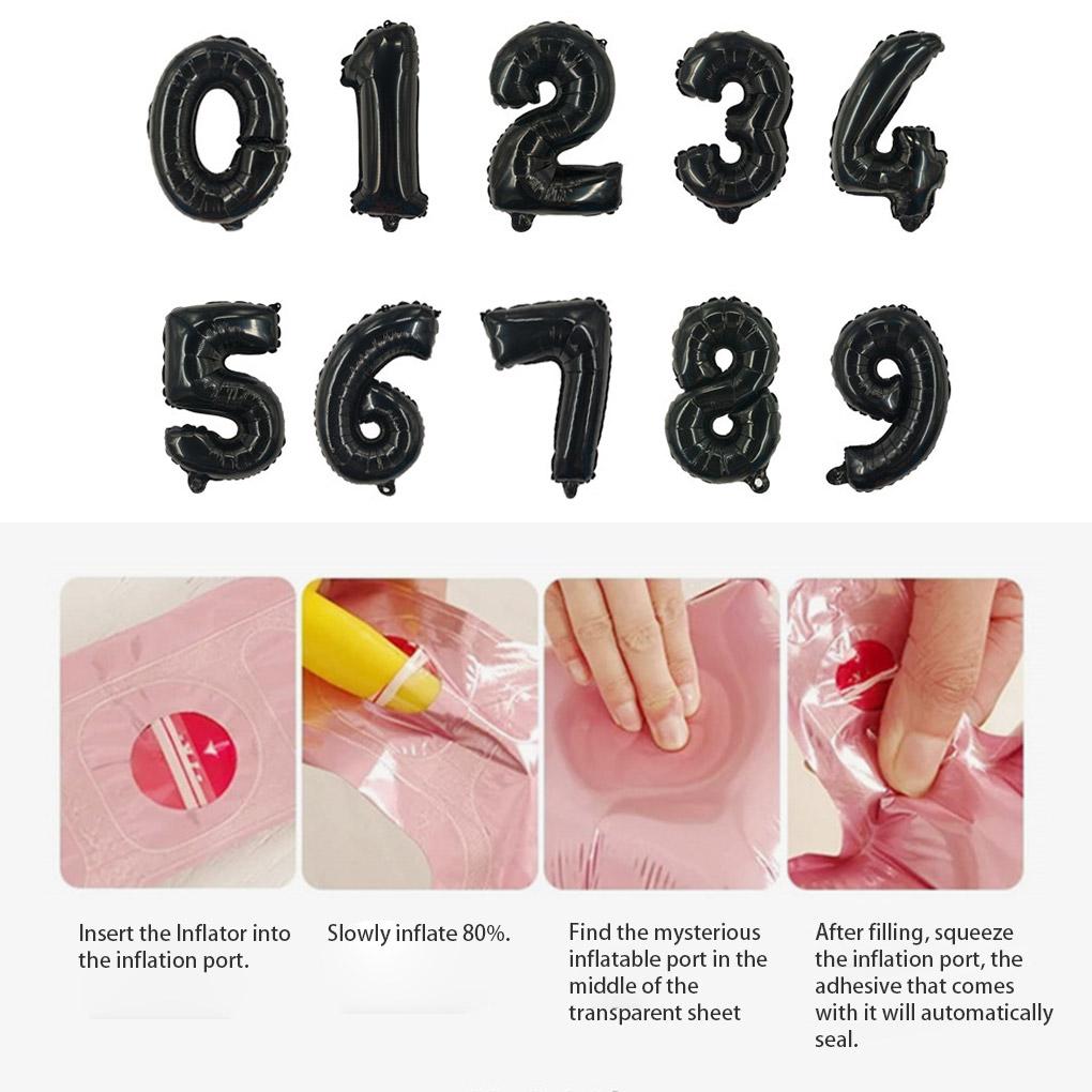 Party Balloon Aluminum Foil Number Balloon Wedding Birthday Party 16-inch Decoration