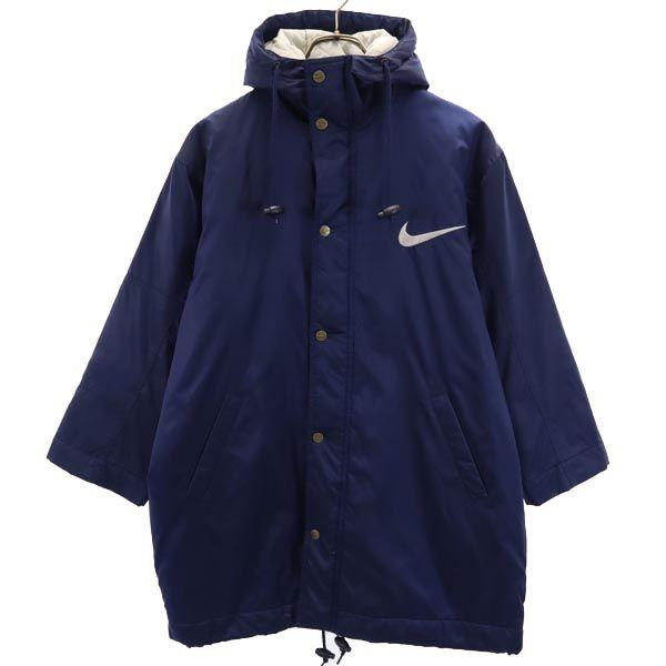 Nike 90s 00s Old White Tag Buckswash Logo Batting Coat M Navy White Tag Kid's Used