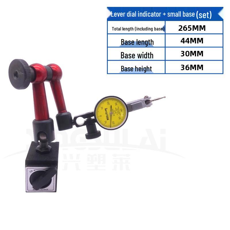 High-Precision Lever Dial Indicator Set: 0-10mm Range with Universal Base and Calibration Head