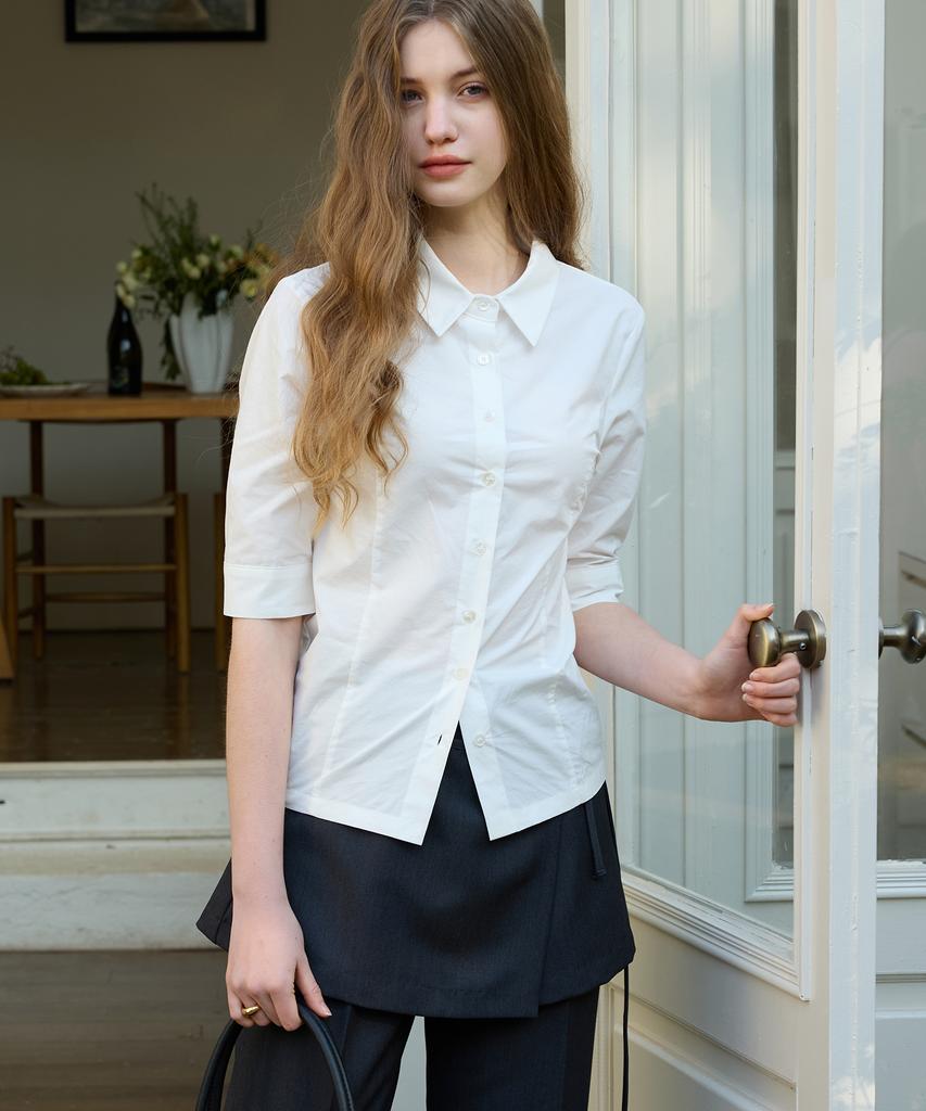 LETTER FROM MOON Mauve Skirt Layered Slacks (Charcoal)