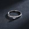 Modian Solide 925 Silber Einfache Runde Klare Zirkonia Fingerringe Für Frauen & Mädchen Klassisch Hochzeit Statement Feiner Schmuck Geschenk