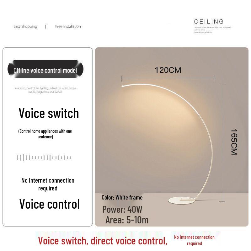 Designer LED Minimalist Arc Floor Lamp for Living Room