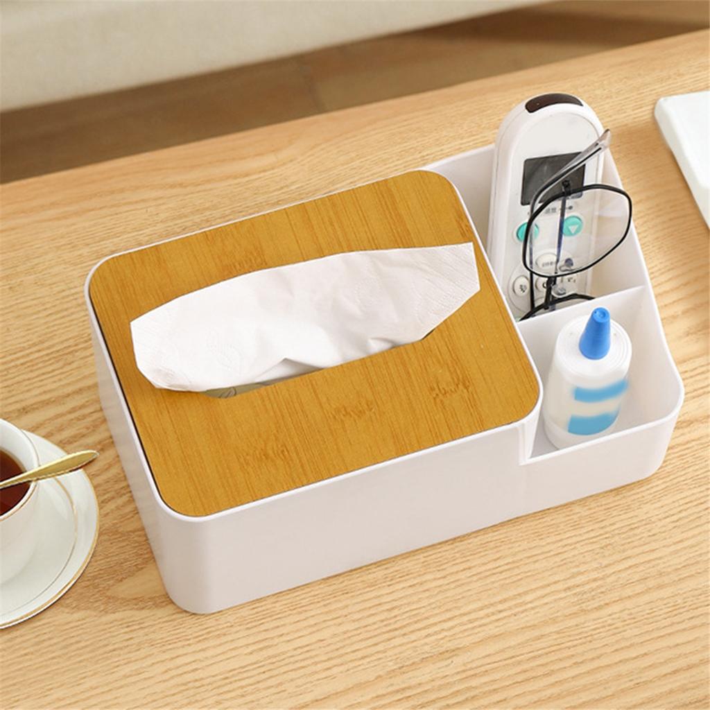 New Box Grid Tissue Dispenser Glove Box Plastic Paper Towel Holder Desktop Napkin Case Plastic Bamboo Paper Box Organizer