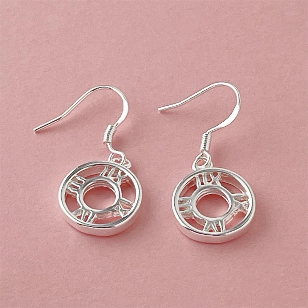 925 Sterling Silver Round Roman Earrings for Women Engagement Party Jewelry Gifts