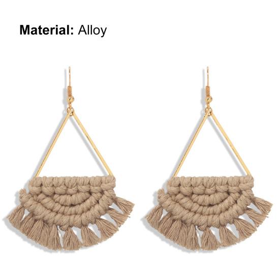 1 Pair Women Dangle Earrings All Match Ear Decoration Creative Weave