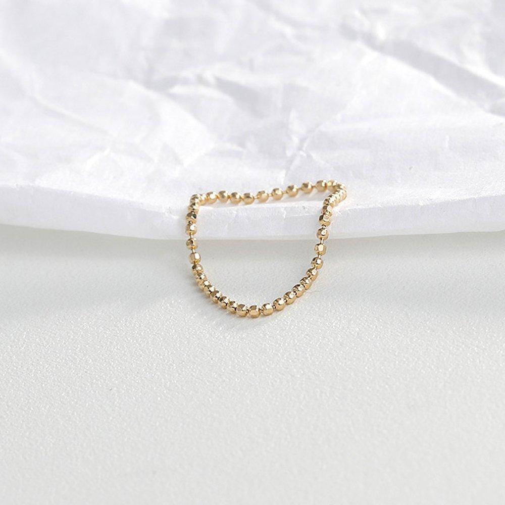 

14K Cut Ball Chain Ring Type A 14K yellow gold / Size: 12