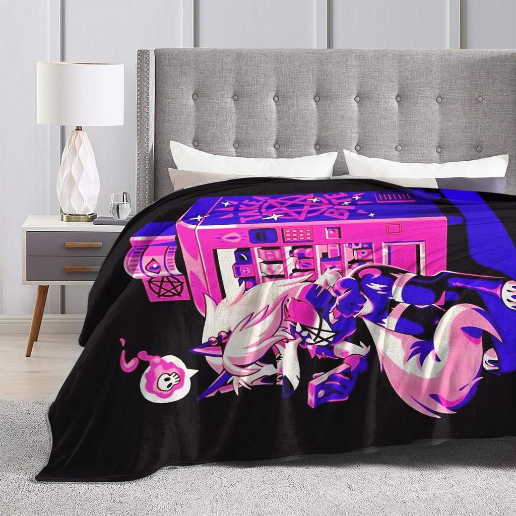 Helluva Boss Loona Flannel Blankets Warm Throw Blanket for Living Room Airplane Travel Graphic Bedspread Sofa Bed Cover